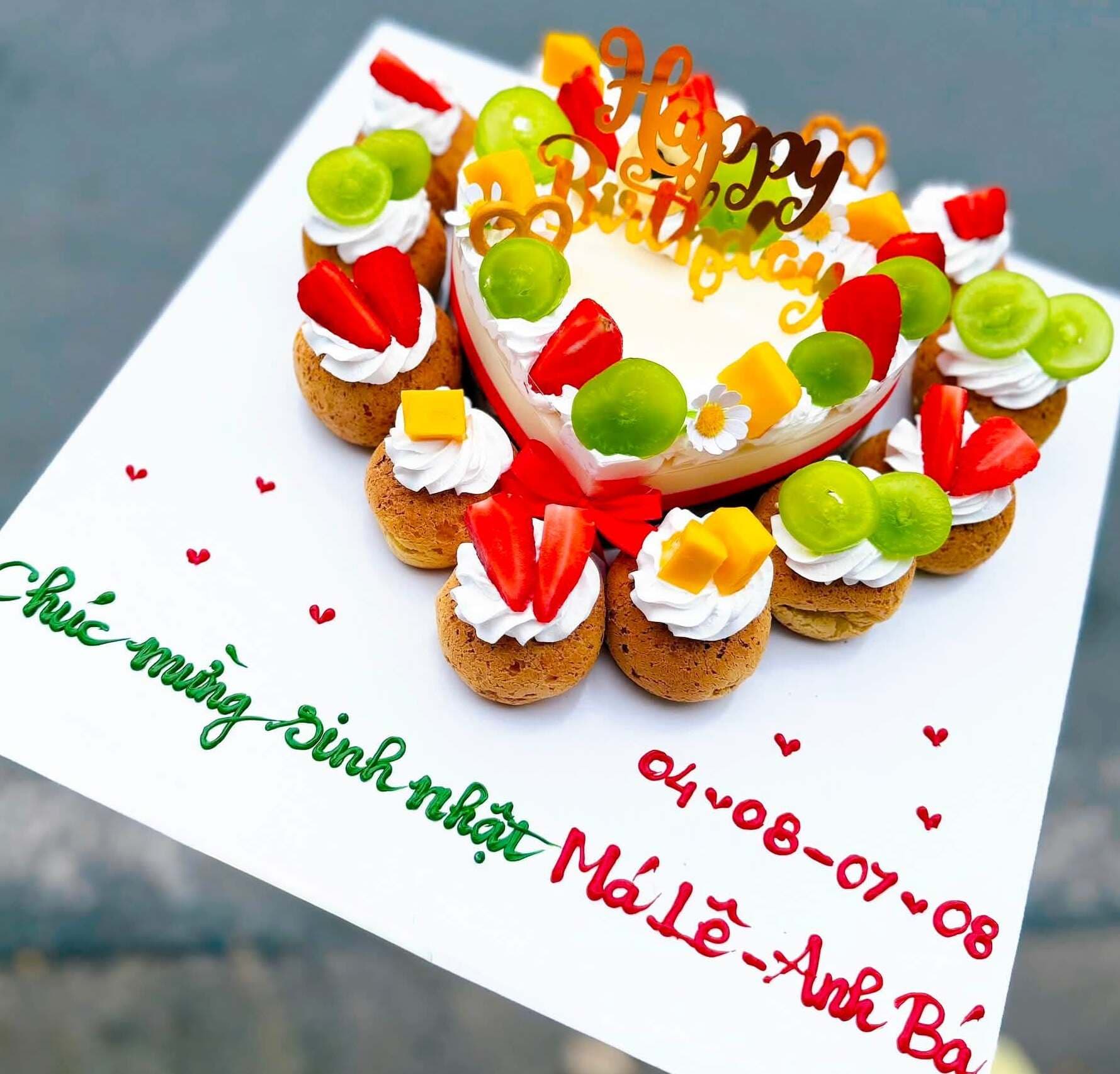 Bánh Sinh Nhật Gato Flan size 16cm và 10 Su Sing