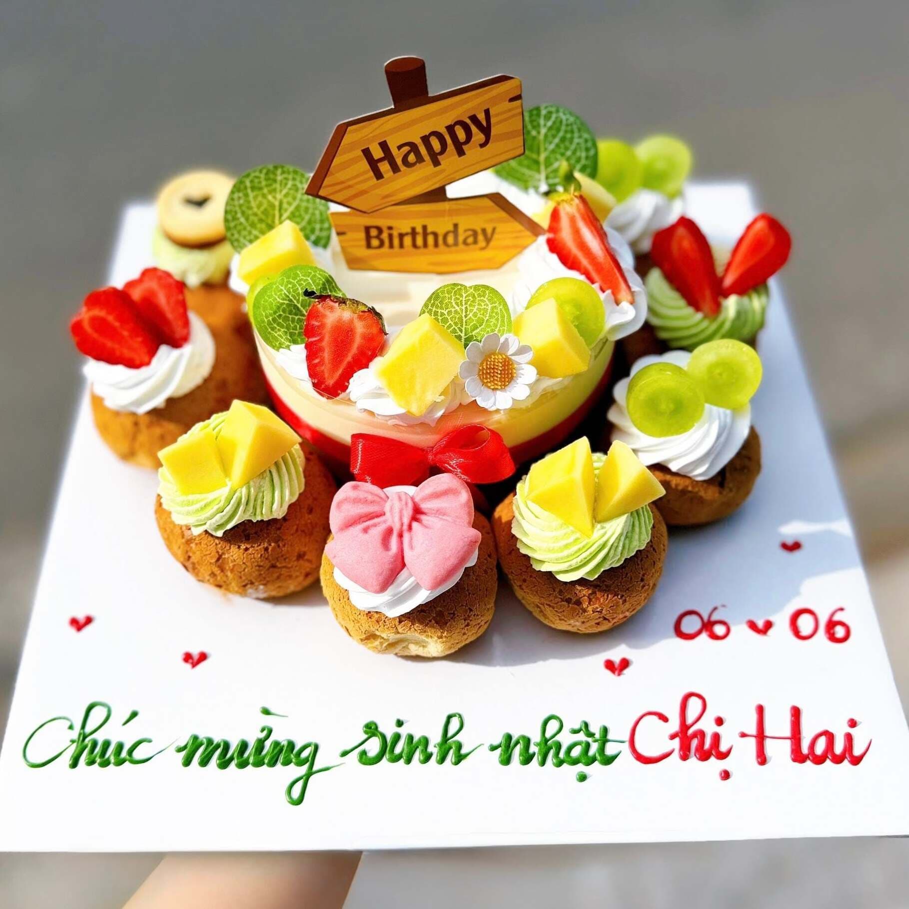 Bánh Sinh Nhật Rau Câu Flan size 12cm và 8 Su Sing