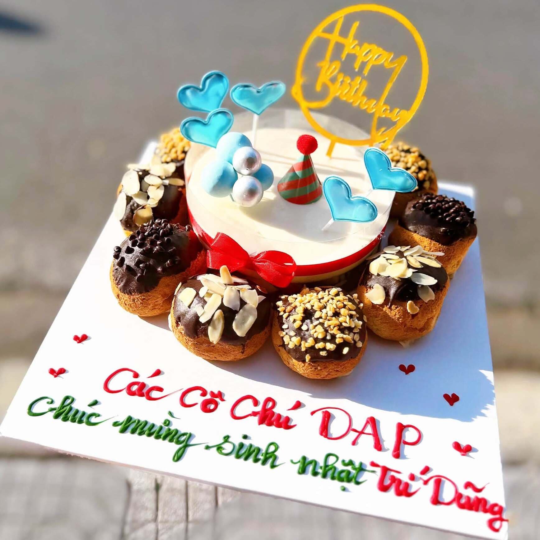 Bánh Sinh Nhật Rau Câu Flan size 14cm và 8 Su Sing