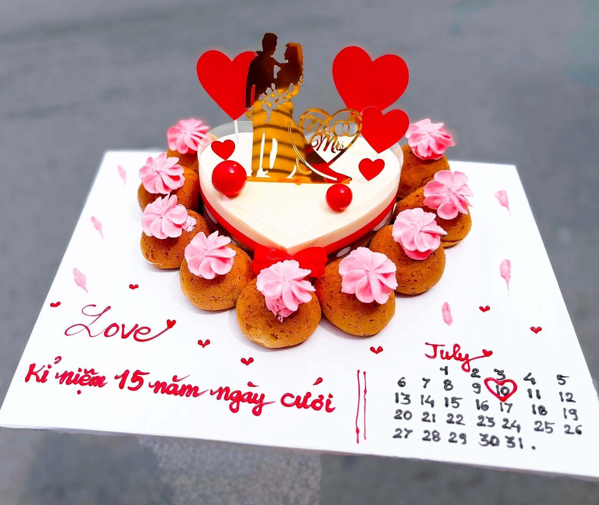 Bánh Sinh Nhật Rau Câu Flan size 16cm và 9 Su Sing