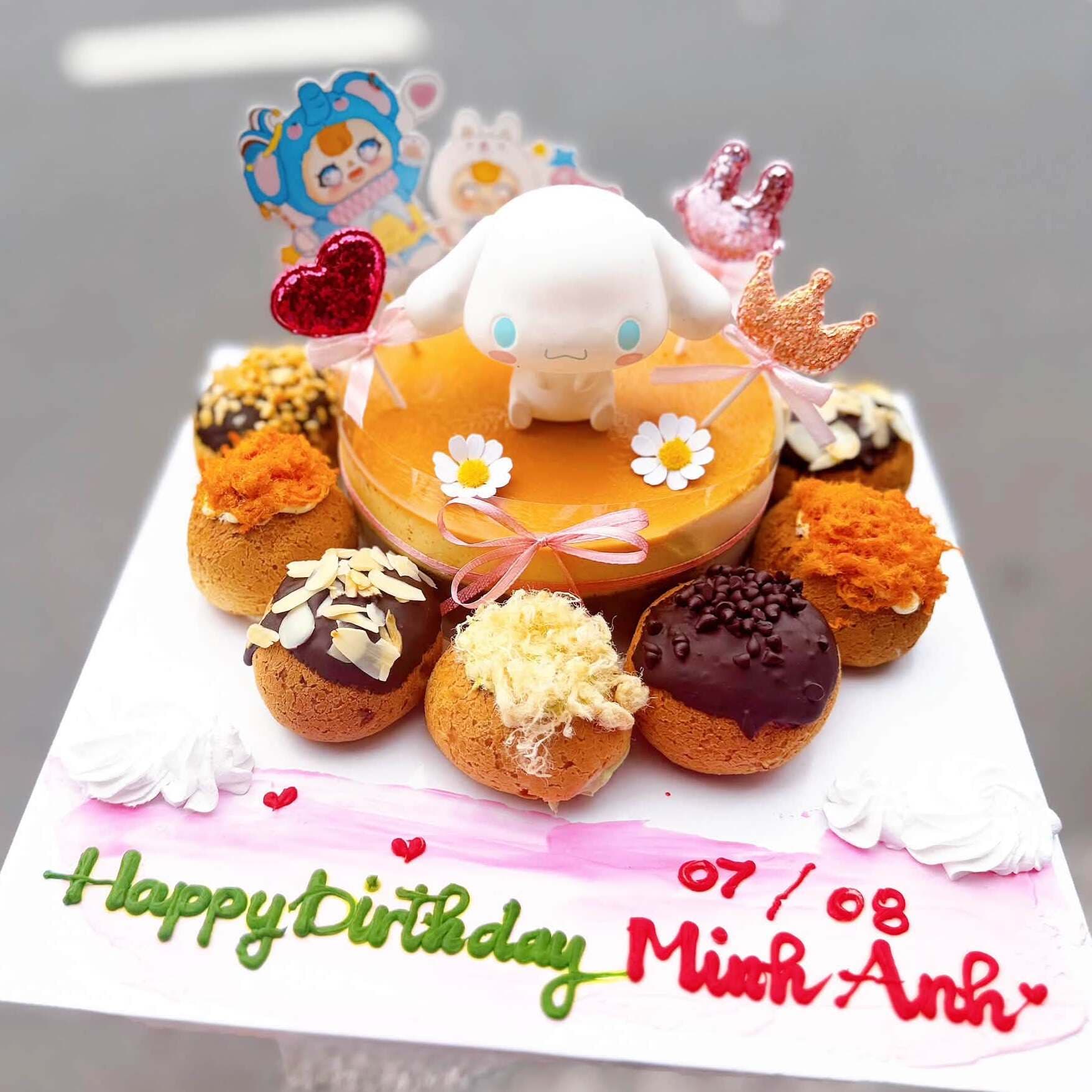 Bánh Sinh Nhật Gato Flan size 12cm và 7 Su Sing